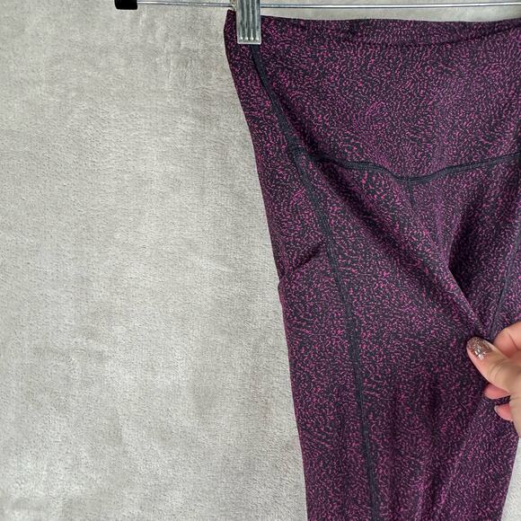 Athleta Leggings Womens XXS Fuschia Black Ultimate Stash Textured 7/8 Tight Gym - Picture 4 of 13